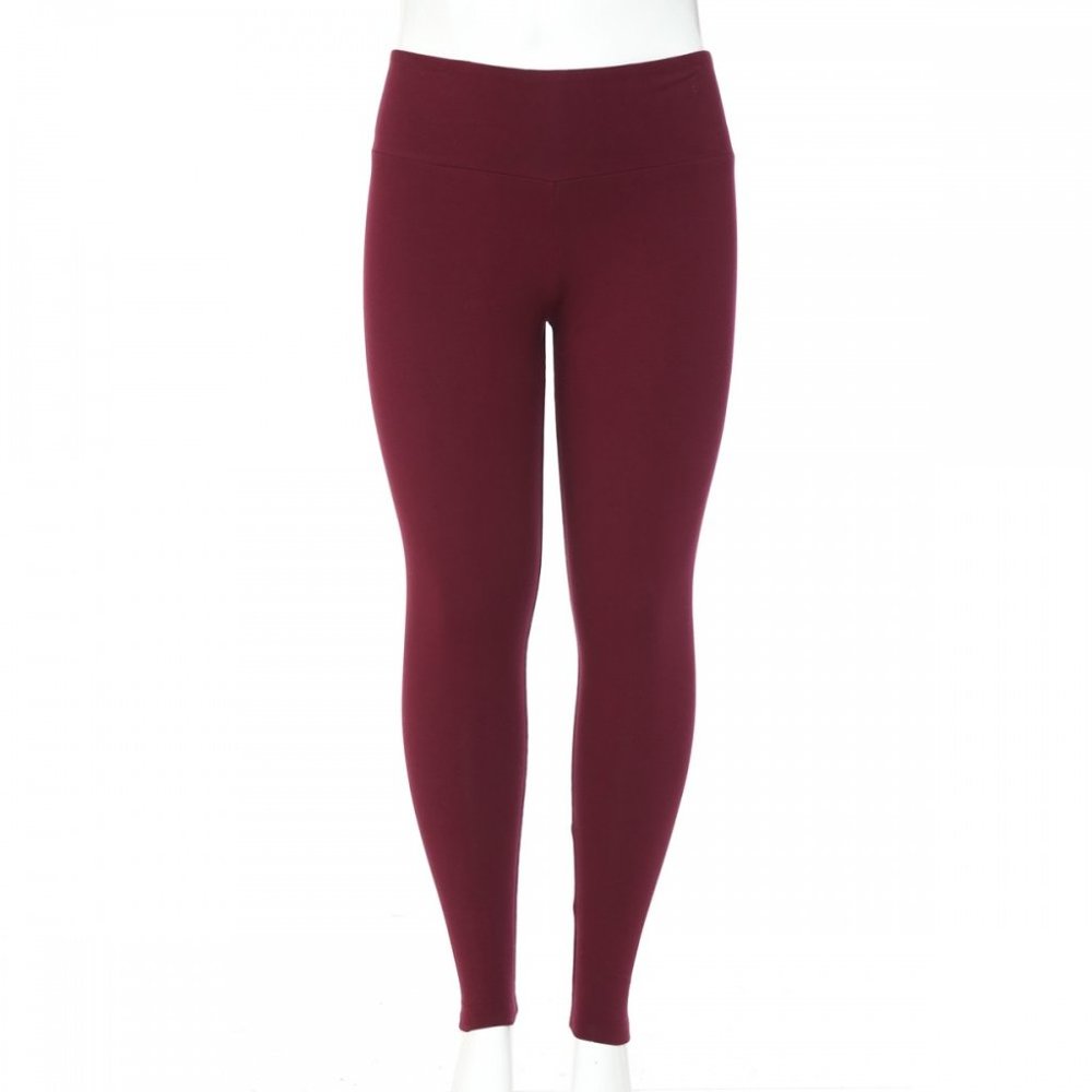 Burgundy Plus Size High Waist Leggings Size 1X